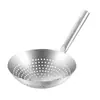 Escumadeira de Aço Inoxidável Espessada 304 para Fritura, Escumadeira de Tambor de Óleo Chef Doméstico Comercial, Coador de Cozinha, Escumadeira Grande