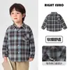 Camisa Estilo Acadêmico para Meninos, Estilo Europeu, Roupa de Outono para Crianças Pequenas, Body para Bebê, Roupa Infantil para Primavera e Outono, Camisa Xadrez Infantil para Meninos