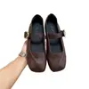 Zapatos Mary Jane retro de punta cuadrada para mujer, nueva colección otoño 2026, casuales y versátiles, efecto adelgazante, suela plana, estilo delicado
