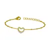 Nuevo Pulsera de Acero Inoxidable en Forma de Corazón para Niñas, Estilo Ins, Nicho, Lujo Ligero, Acero de Titanio de Gama Alta, Joyería que No se Desvanece