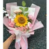 Buquê de Flores de Tricô de Rosa Transfronteiriço Flores de Lã Tricotadas à Mão Eventos de Aniversário Presentes Amazon Quente Atacado