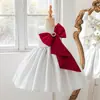 Comercio Exterior Transfronterizo Nuevo Estilo Vestido para Niñas Europeo y Americano Niños Lazo Volantes Vestido de Boda Vestido de Noche para Pasarela de Niñas