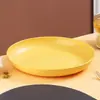 Plato redondo de paja de trigo nórdica y PP engrosado de 28 cm para el hogar y el restaurante, plato grande anti-caídas para la cena, plato para ensalada de desayuno