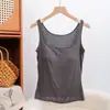 Camisola Cuadrada de Mezcla de Lana para Primavera y Otoño para Mujer con Copas, Alta Elasticidad, Corte Ajustado, Tirantes Anchos, Prenda Base