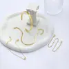 Clip de Papel Creativo Retro Transfronterizo Europeo y Americano Cadena Hueso de Serpiente Bañado en Oro de 14 Quilates Acero Inoxidable Cadena Cubana Set