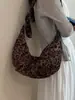 Bolsa de albóndiga casual retro con estampado de leopardo para mujer, nuevo bolso de hombro de gamuza para otoño e invierno 2026, bolso cruzado de gran capacidad para el día a día