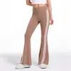 Pantalones Deportivos Acampanados de Cintura Alta para Mujer, Nuevos Pantalones de Yoga Casuales Ajustados, Pantalones de Pierna Ancha Rayados de Moda Transfronteriza