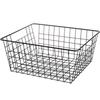 Cesta grande de hierro de estilo japonés para guardar aperitivos, juguetes de escritorio, ropa de armario, gran capacidad