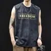 Chaleco Estilo Americano para Hombre, Marca de Verano de Moda, Camiseta Deportiva sin Mangas Holgada de Baloncesto, Chaleco Exterior para Fitness de Hombre
