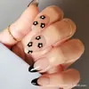 Conjunto de 24 Unhas Postiças Vestíveis para Adultos com Desenhos de Flores Pequenas, Simples e Fofas, Essencial para Meninas Doces, Estilo Doce e Cool Transfronteiriço