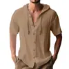 Ropa deportiva europea y americana transfronteriza para hombre, camisa casual de manga corta con capucha, sudadera de moda, versátil, holgada, camiseta de playa de moda