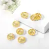 Mia fábrica venta al por mayor accesorios de joyería hechos a mano material diy venta caliente soporte de cuentas metálicas soporte de flor con cuentas sombrero de flor dorado