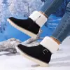 Sapatos de algodão 2025 em estoque desejo pelúcia quente inverno botas de neve femininas fivela de couro nova chegada dropshipping zíper lateral tamanho grande