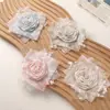 Estilo Artístico Vintage Tela Degradada Encaje Rosa Diadema Hecha a Mano DIY Broche Adhesivo Accesorios para Ropa