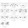 Pegatina de Cara de Araña de Halloween Pegatina de Tatuaje Araña Negra Murciélago Niños Adulto Desechable Pegatina de Tatuaje de Miedo