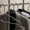 Cabide de Metal Prata Sólida Ousado de Alta Qualidade para Roupas Estilo Simples Guarda-Roupa Casa Suporte Moderno para Roupas