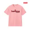 Versão Alta Tendência de Beleza Transfronteiriça Caixa com Estampa de Logotipo de Letra Suprema Camiseta de Gola Redonda Manga Curta para Homens e Mulheres Solta e Casual