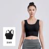 Top Esportivo Cruzado de Cintura Alta para Mulheres à Prova de Choque para Corrida Estilo Colete Push-Up para Fitness Yoga