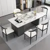 Conjunto Moderno Minimalista de Mesa de Chá e Cadeiras de Ardósia, Mesa de Chá Pequena de Luxo Leve para Varanda e Escritório, Mesa de Chá de Pedra com Chaleira Integrada