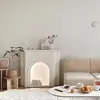 Gabinete Decorativo Blanco Nórdico Estilo Francés Luminous Fireplace Fotografía Sala de Estar Simple Gabinete de Entrada Estilo Celebridad de Internet Ins