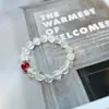 2025 Novo Pulseira de Cristal Morango Imitação Gelo Picado Estilo Simples Moda Cool Nicho Versátil Pulseira Simples para Mulheres