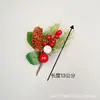 Agujas de Pino Artificiales, Bayas Navideñas, Bayas Rojas de Espuma, Piñas Naturales, Bayas Rojas Artificiales, Decoración para el Hogar, Exclusivamente para Suministro Transfronterizo