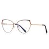 Retro Europeo y Americano chica hot metal ojo de gato y2k cuadrado adelgazante rostro redondo rostro sencillo tendencia de moda gafas planas luz anti-azul