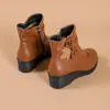 Botines para Mujer 2026 Invierno Nuevos Botines de Moda para Mamás, Tacón de Cuña, Versátiles, Cómodos, Tacón Medio, Antideslizantes, Botines de Algodón para Personas de Mediana Edad y Mayores