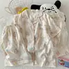 Comercio Exterior Nuevo Verano Algodón Nube Cardigan con Solapa Dibujos Animados Lindos Pantalones Cortos de Manga Corta Ropa de Casa Traje Dulce