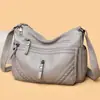 Bolso Transfronterizo Retro de Cuero Suave PU para Mujer Nuevo Estilo 2026 Moda Gran Capacidad Múltiples Compartimentos Bolso Tote Casual Bolso Cruzado
