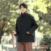 Outono e Inverno 2025 Novo Estilo Chinês Masculino Tendência Simples Casaco de Algodão Retrô Roupa Tang Jaqueta de Algodão Espessa Quente Masculino