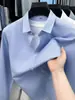 Camisa lisa de algodão para homens jovens e de meia-idade, estilo primavera e outono, confortável e amigável à pele, adequada para o trabalho diário e uso casual, camisa de manga comprida