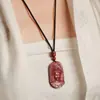 Mina Cruda Cinabrio Arena Dorada Púrpura Colgante Guanyin para Hombre Colgante Bodhisattva Guanyin Benmingfo Collar Fábrica de Origen