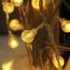 Fio de luz de bola de LED à prova d'água para exterior, barraca de camping, toldo, luz decorativa de atmosfera, bola de bolha de cristal, fio de luz colorido