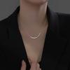 Collar Cuadrado Pequeño de Plata Esterlina S925 Diseño Nicho Ins Estilo Frío Simple Geométrico Plata Rota Cadena Clavícula D9234