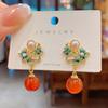 Pendientes de estilo chino para mujer, nuevos pendientes de estilo chino, de alta gama, con flores y marea nacional, estilo elegante, joyería para las orejas.