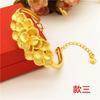 Pulsera de oro vietnamita de larga duración que no se decolora para mujer, boda, moneda europea, chapado en cobre, joyería, pulsera con apertura de flor arenada, venta al por mayor