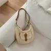 Bolsa de Palha Estilo Casual de Férias para Mulheres, Novo Modelo Verão 2026, Bolsa Única de Ombro Único para Axila Estilo Sela, Bolsa de Praia de Alto Valor