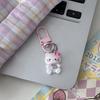 Llavero rosa variado kt con bonito colgante de corazón de niña de dibujos animados para pareja de novias, accesorios de regalo.