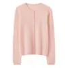 Cardigã de malha clássico de gola redonda, sem costura, cor sólida, com botões, de manga comprida, 100% cashmere, para mulheres, outono e inverno