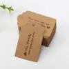 Etiqueta de papel kraft cartão de panificação feito à mão com amor obrigado produto obrigado pequena tag