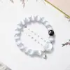 Pulsera de Ojo de Gato Natural y Obsidiana Plateada para Pareja para Hombres y Mujeres Pulsera de Hilo de Mano Magnética de Cabeza de Gato de Alta Gama Accesorios En Stock Venta al por Mayor