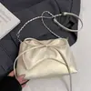 Bolso de hombro plisado de estilo ballet con lazo, nuevo, de alta calidad y moderno, bolso cruzado versátil e informal con cadena para mujer
