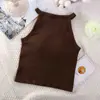 Estilo Coreano Garota Quente Gola Alta de Pendurar no Pescoço Regata de Alça Costas Bonitas Bojo Fixo com Bojo Envolvimento no Peito Roupa Externa Base Tubinho