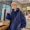 Sudadera con capucha para hombre de invierno con forro de forro polar, engrosada para mayor calidez, nuevo estilo 2026, prenda exterior pesada de moda para adolescentes