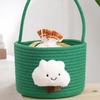 Nueva recomendación cesta portátil de cuerda de algodón ins plegable nube tejida de cuerda de algodón portátil cesta de regalo picnic cesta de almacenamiento