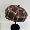 Boina de Calabaza Estilo Coreano Otoño/Invierno para Circunferencia de Cabeza Grande para Mujer con Decoración de Estrella Moda Británica Retro Artística Boina de Pintor