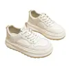 Zapatillas Blancas de Cuero Genuino con Suela Gruesa para Aumentar la Altura para Mujer, Zapatos Deportivos Casual Versátiles, Modelo Nuevo para Primavera/Verano 2026