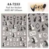 Pegatinas Originales Retro de Conejo para Uñas 5D Estampadas Estéreo Blanco y Negro Conejito Pegatinas de Arte de Uñas DIY Joyería Estilo Aa