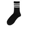 Calcetines Zhuji talla grande Tres Rayas Hombre y Mujer Pareja Calcetines de Media Caña Absorbentes de Sudor Apestosos Ins Estilo Universitario Moderno Calcetines Deportivos